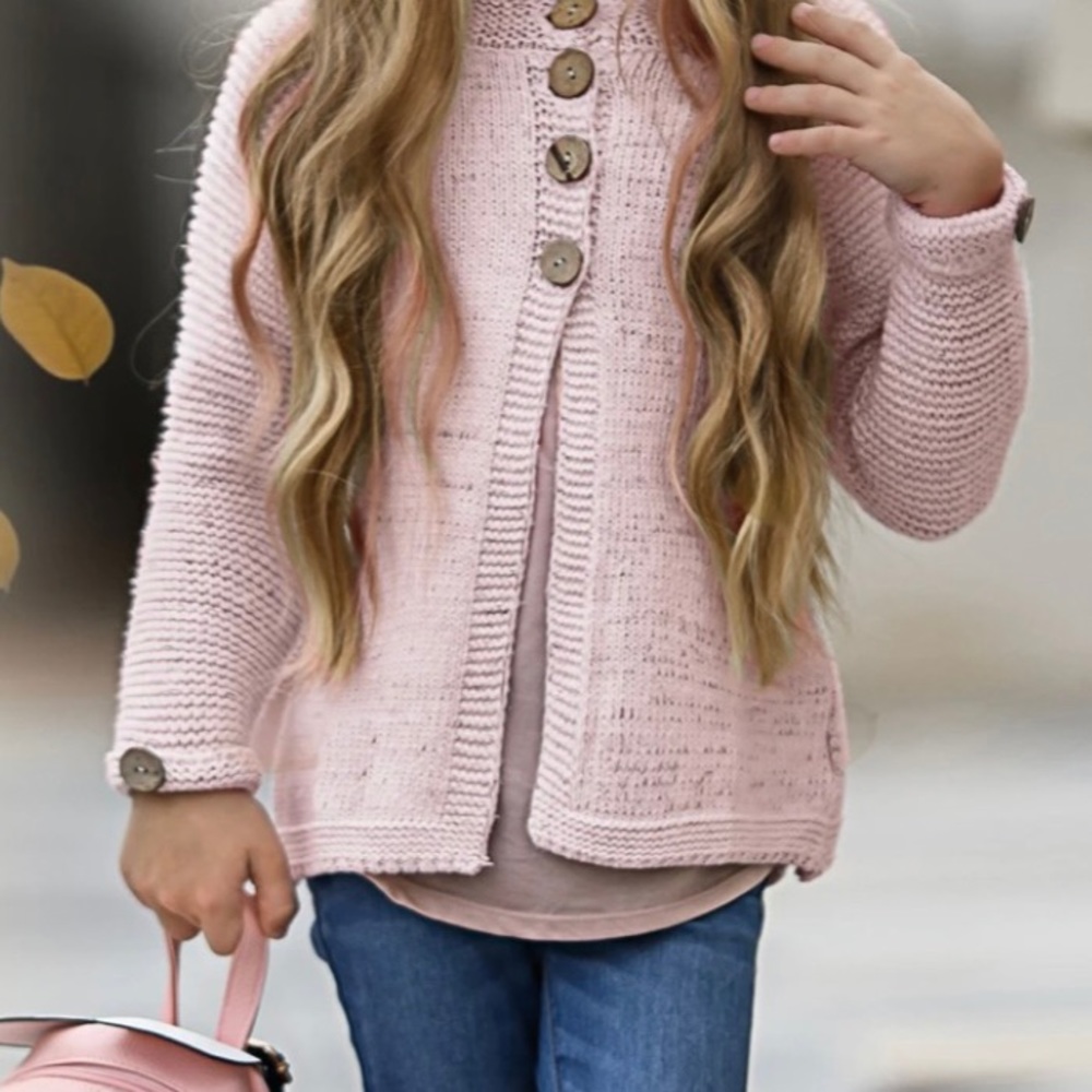 Girls size 12 knit button up sweater cardigan.